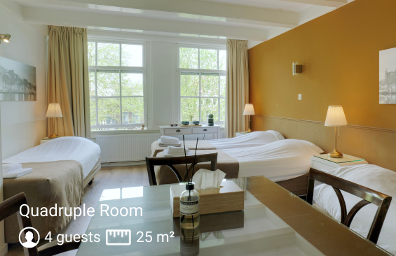 Quadruple Room on Rent in Hotel Prinsenhof